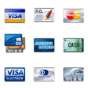 Credit cards icon sets preview