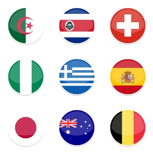 2014 world cup flag flat icon sets preview