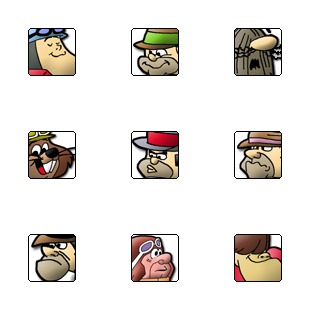 Wacky Dastardly icon sets preview