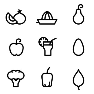 Organic Food icon sets preview