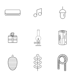 bushcraft stroke pack icon sets preview