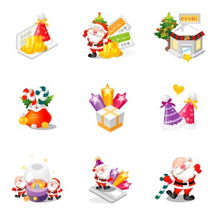 Santa icon sets preview