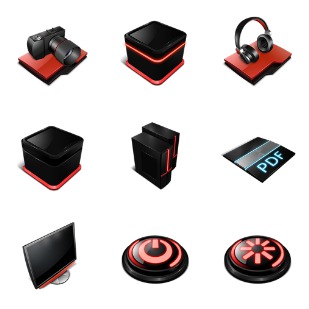 Pro Red icon sets preview