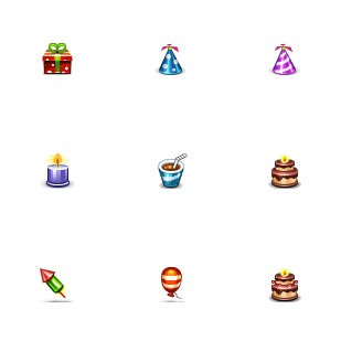 Birthday icon sets preview