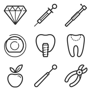 Dental icon sets preview