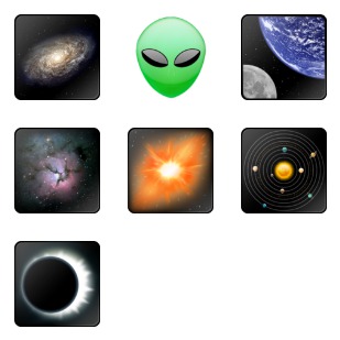 Space icon sets preview