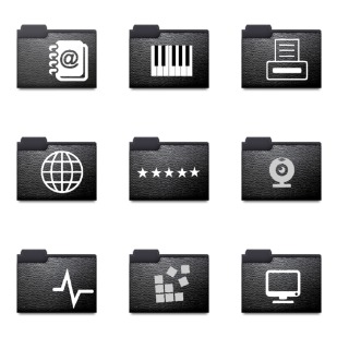 Black Leather Collection icon sets preview