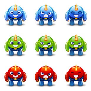 Cute Monsters icon sets preview