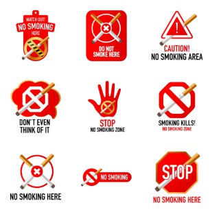 No Smoking symbols icon sets preview