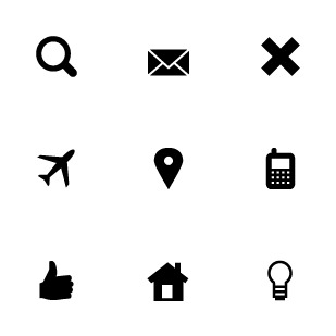 Black ToolBar icon sets preview