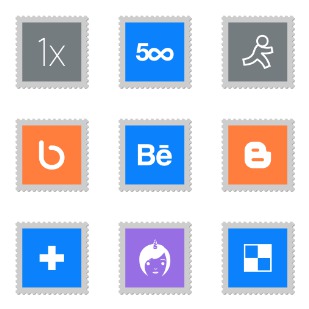 Social Stamps icon sets preview