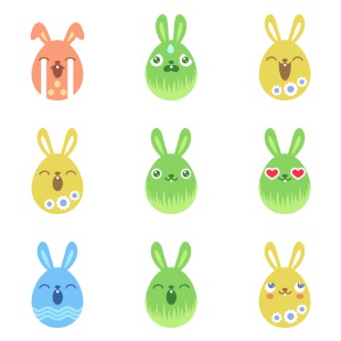 Easter Egg Bunny icon sets preview