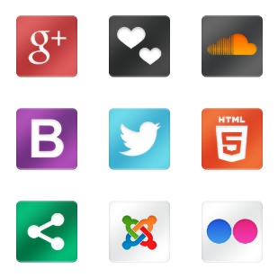 classic social media icon sets preview