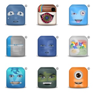 Social Networks icon sets preview