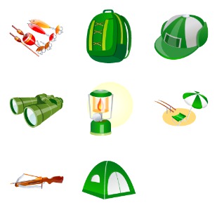 Fishing Equipment icon sets preview