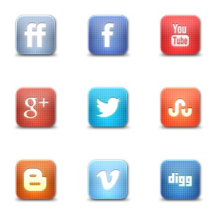 Grid style social media icon sets preview