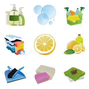 Cleaning icon sets preview