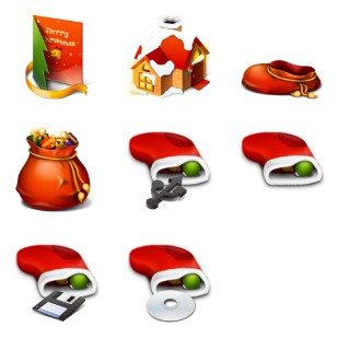 Red Christmas icon sets preview