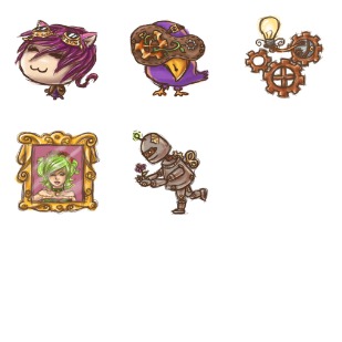 Steampunk icon sets preview