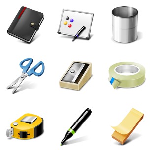 Office Supplies icon sets preview