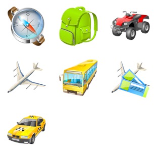 Travel icon sets preview