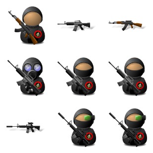 Elite Soldiers Weapons icon sets preview