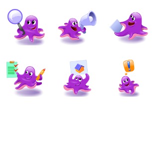 Octopus cartoon icon sets preview