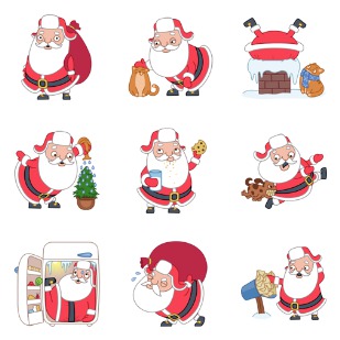 Santa Stickers icon sets preview