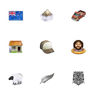 New Zealand icon sets preview