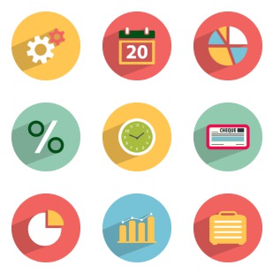 Flat Finance icon sets preview