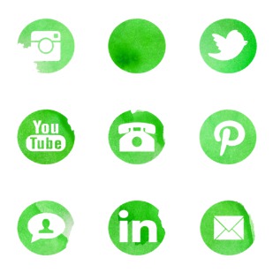 Aquacolor social icon sets preview