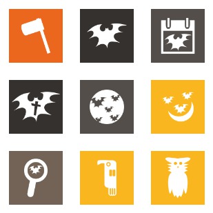 Flat Halloween icon sets preview