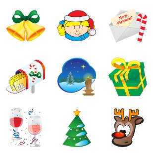 Standard Christmas icon sets preview