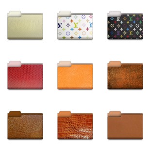 Leather Folder icon sets preview