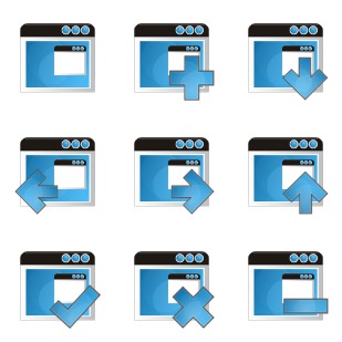 Blue Bits icon sets preview