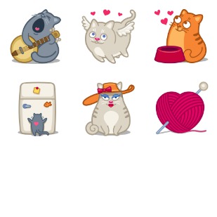 Saint Whiskers Valentine icon sets preview