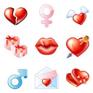 Dating icon sets preview