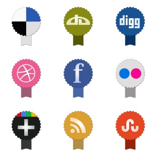 Badge Social icon sets preview