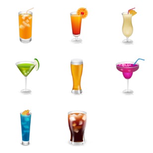 Drinks icon sets preview