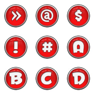 Red Orb Alphabet icon sets preview