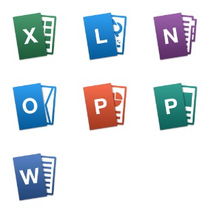 Microsoft Office Mac Tilt icon sets preview