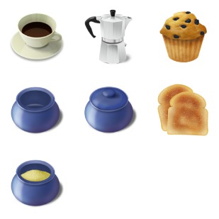 Breakfast icon sets preview