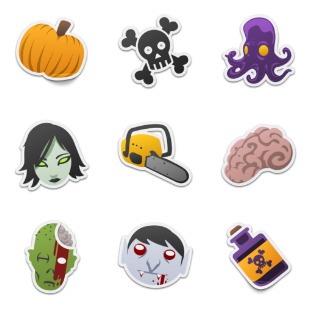 Spooky Stickers icon sets preview