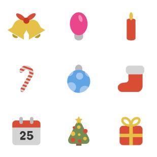 Simple Christmas icon sets preview