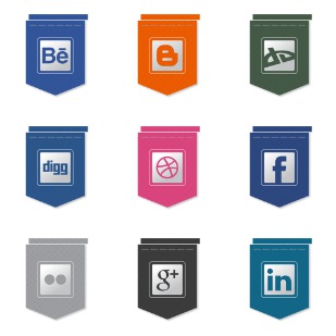 Ribbon Social icon sets preview