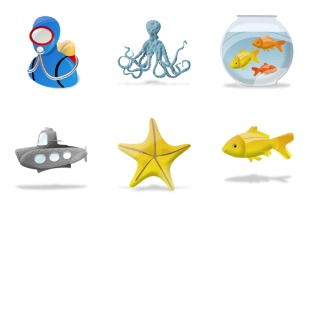 Aquatic icon sets preview