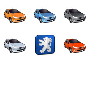 Peugeot 206 icon sets preview