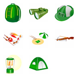 Fishing Equipment icon sets preview