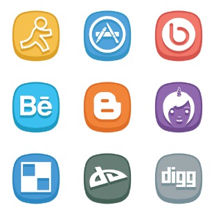 Cute Social Media icon sets preview