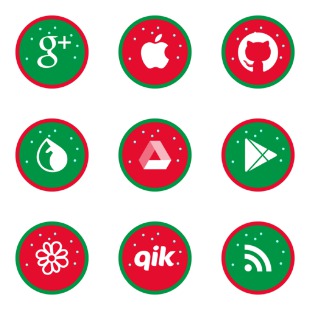 christmas social networking icon sets preview